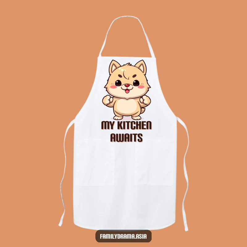 Funny Determined Fuzzy Animal Apron, Cook Up Laughs in the Kitchen