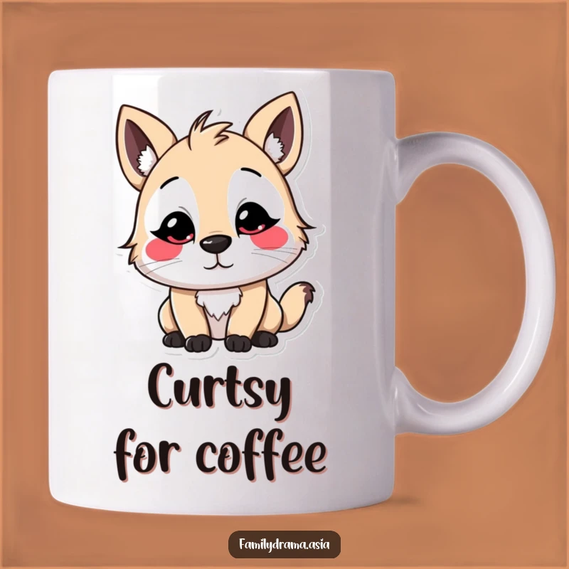 Funny Stylized Animal Bow Mug: Exaggerated Markings Whimsical Character Gift