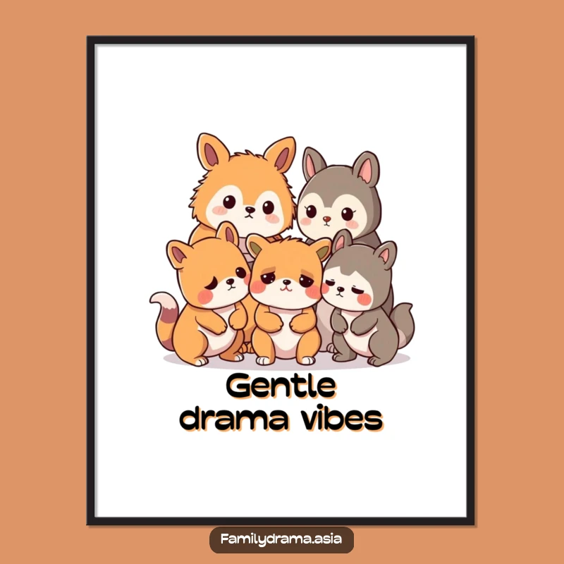 Funny Digital Art: Animal Mild Disagreement Print for Decor