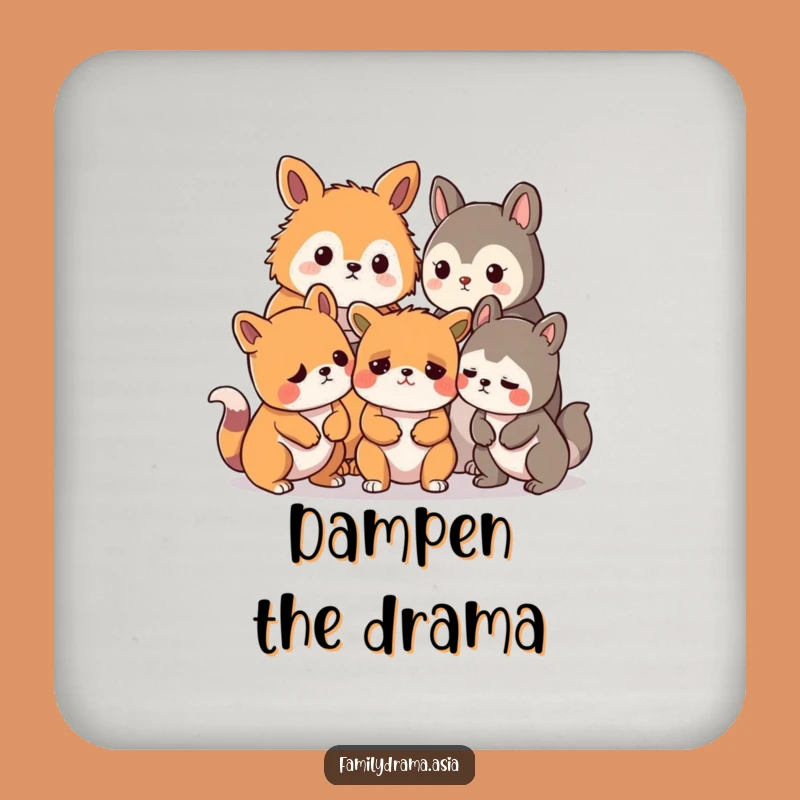 Funny Coaster Set: Animal Concern Mild Disagreement Drink Protector