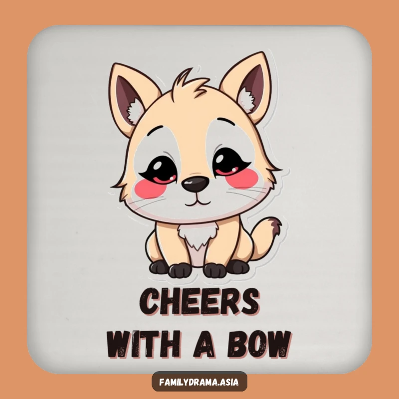 Funny Stylized Character Welcome Coaster: Whimsical Drink Accessory Gift