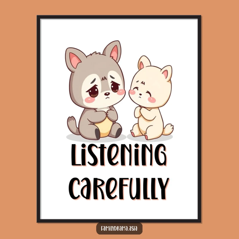 Funny Poster: Worried Animal Gentle Advice Wall Art