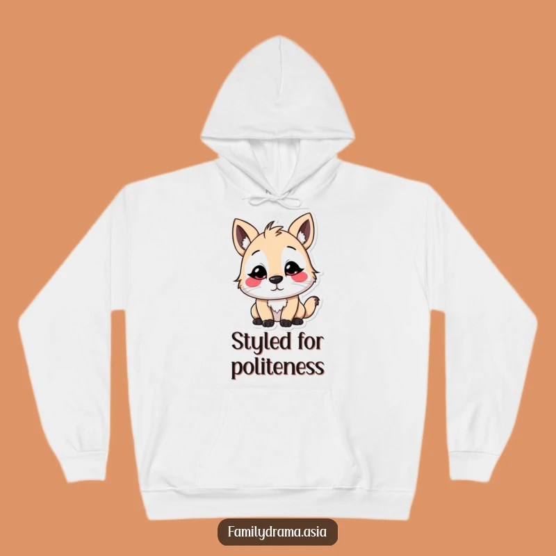 Cozy Funny Stylized Animal Bow Hoodie: Warm & Whimsical Character Apparel Gift