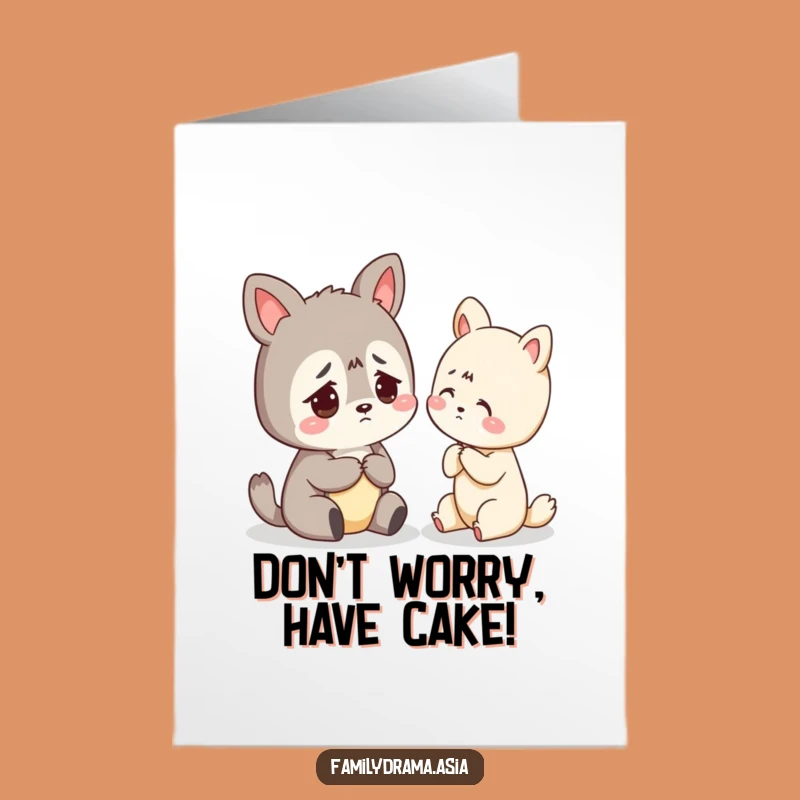 Free Printable Birthday Card: Worried Animal Getting Advice Funny Downloadable Gift