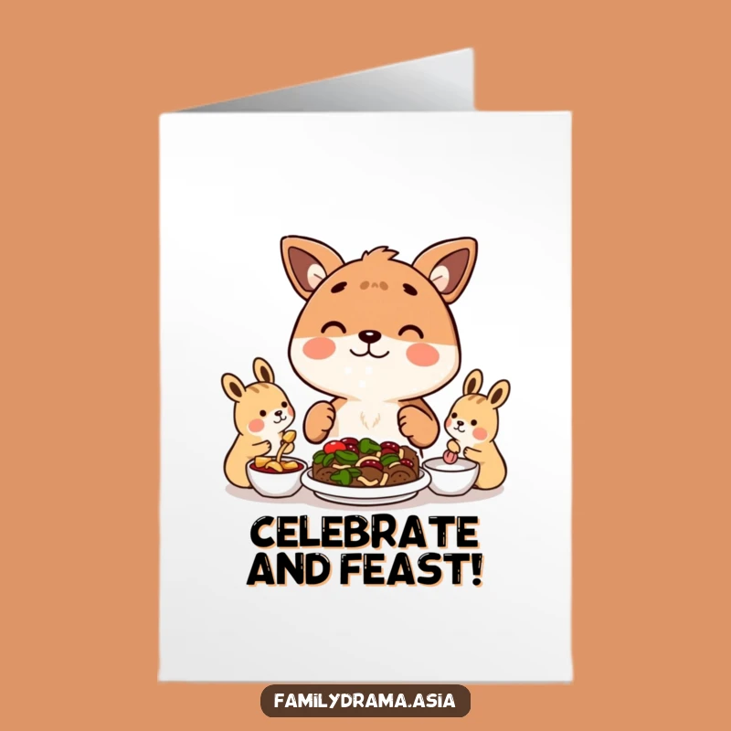 Free Printable Congrats Card: Happy Animal Meal Humorous Downloadable Gift