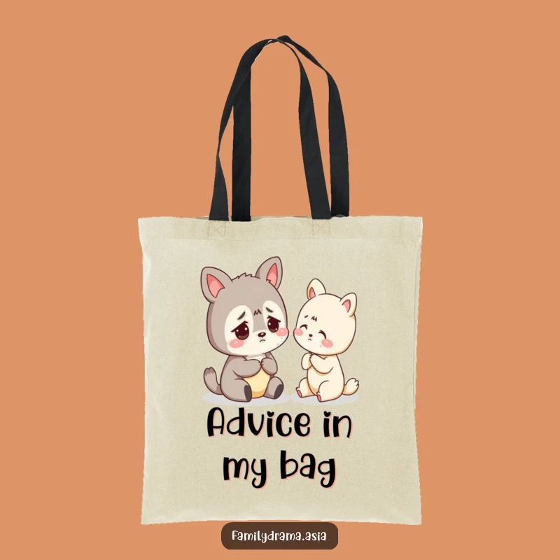 Funny Tote Bag: Worried Animal Gentle Advice Carry-All