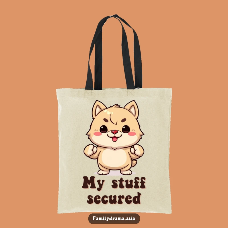 Funny Determined Fuzzy Animal Tote Bag, Carry Your Laughs in Style